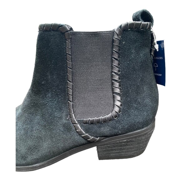 Jack Rogers Black Suede Poppy Ankle Boot Booties Low Heel Women's Shoe Size 8M - Picture 8 of 11